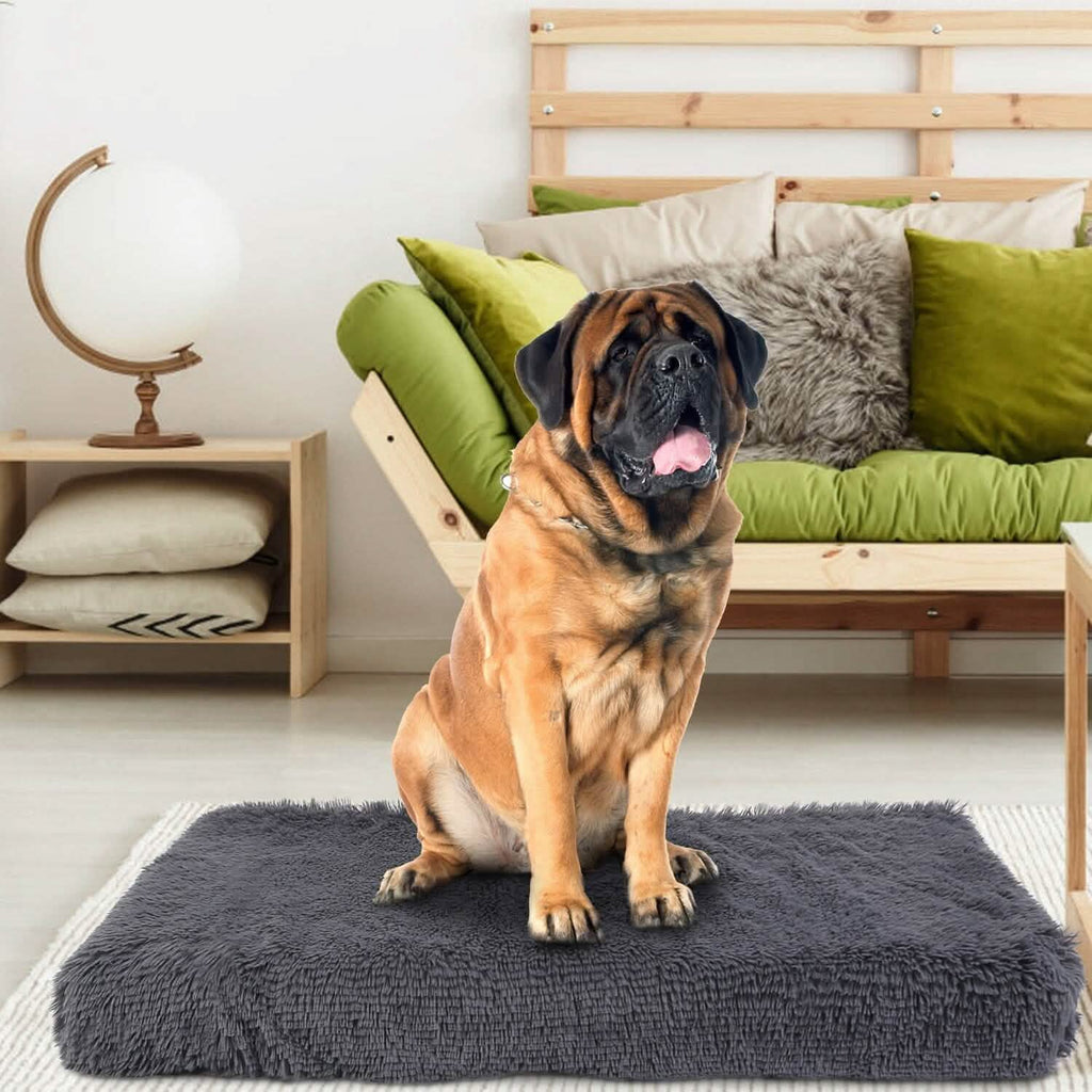 Lit pour chien coussin moelleux en peluche confortable et chaud tapis de cage pour animaux de compagnie tapis pour chien