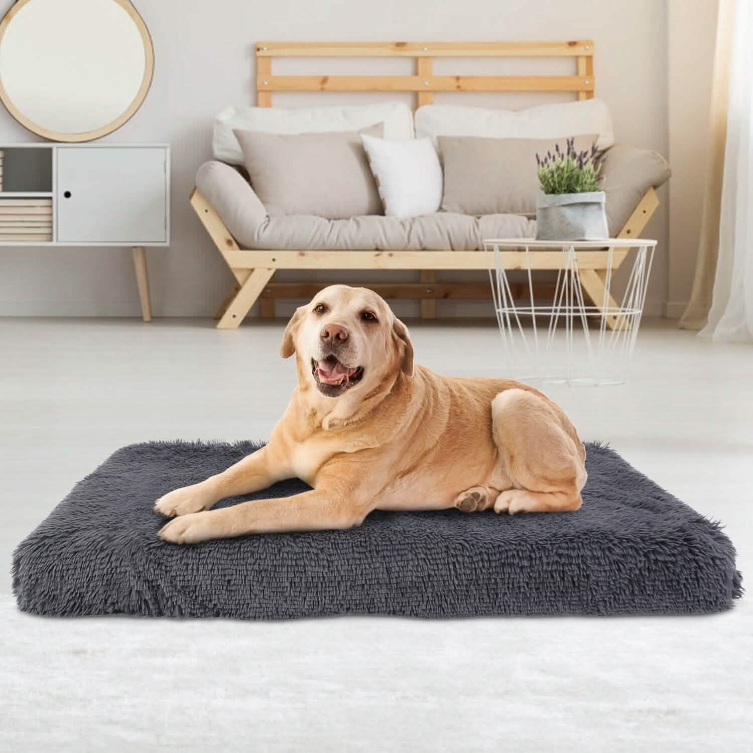 Lit pour chien coussin moelleux en peluche confortable et chaud tapis de cage pour animaux de compagnie tapis pour chien