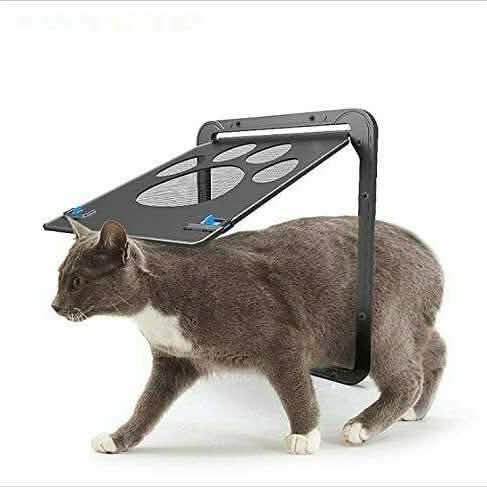 Porte battante magnétique automatique pour petit écran de chien ou de chat avec protecteur coulissant