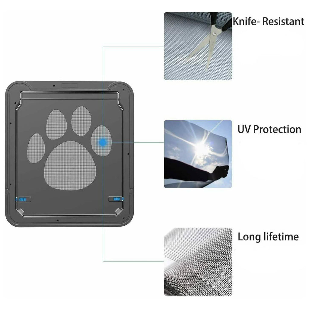 Porte battante magnétique automatique pour petit écran de chien ou de chat avec protecteur coulissant