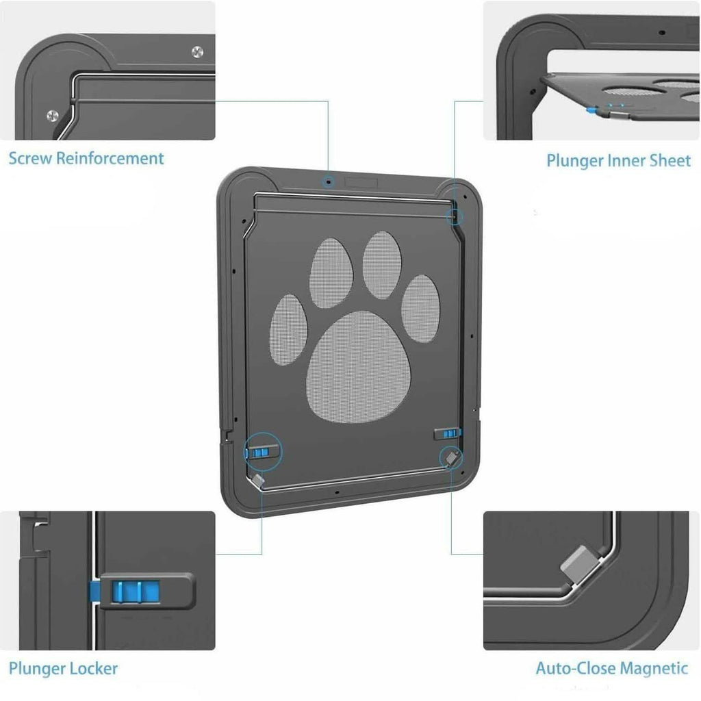 Porte battante magnétique automatique pour petit écran de chien ou de chat avec protecteur coulissant