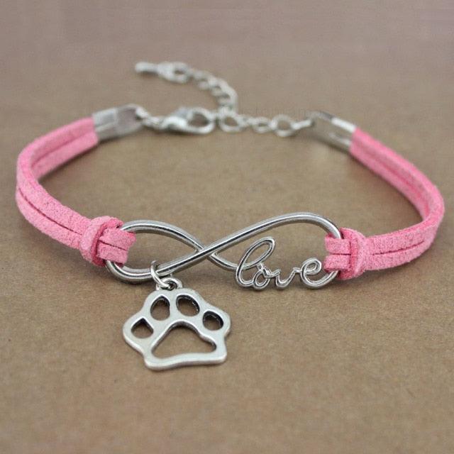 Bracelets Charm Chiens Pattes Meilleurs Amis Cœur Animal Infini Amour Pour Femme Homme Fille Garçon Imprimé Bracelet Avec Symbole Amour Et Infini Pour Femmes Filles En Faux Daim Réglable