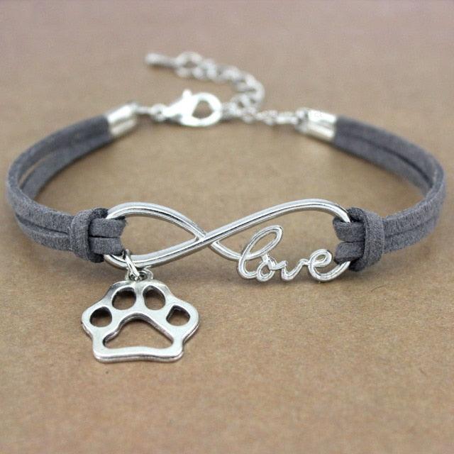 Bracelets Charm Chiens Pattes Meilleurs Amis Cœur Animal Infini Amour Pour Femme Homme Fille Garçon Imprimé Bracelet Avec Symbole Amour Et Infini Pour Femmes Filles En Faux Daim Réglable