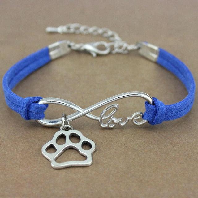 Bracelets Charm Chiens Pattes Meilleurs Amis Cœur Animal Infini Amour Pour Femme Homme Fille Garçon Imprimé Bracelet Avec Symbole Amour Et Infini Pour Femmes Filles En Faux Daim Réglable