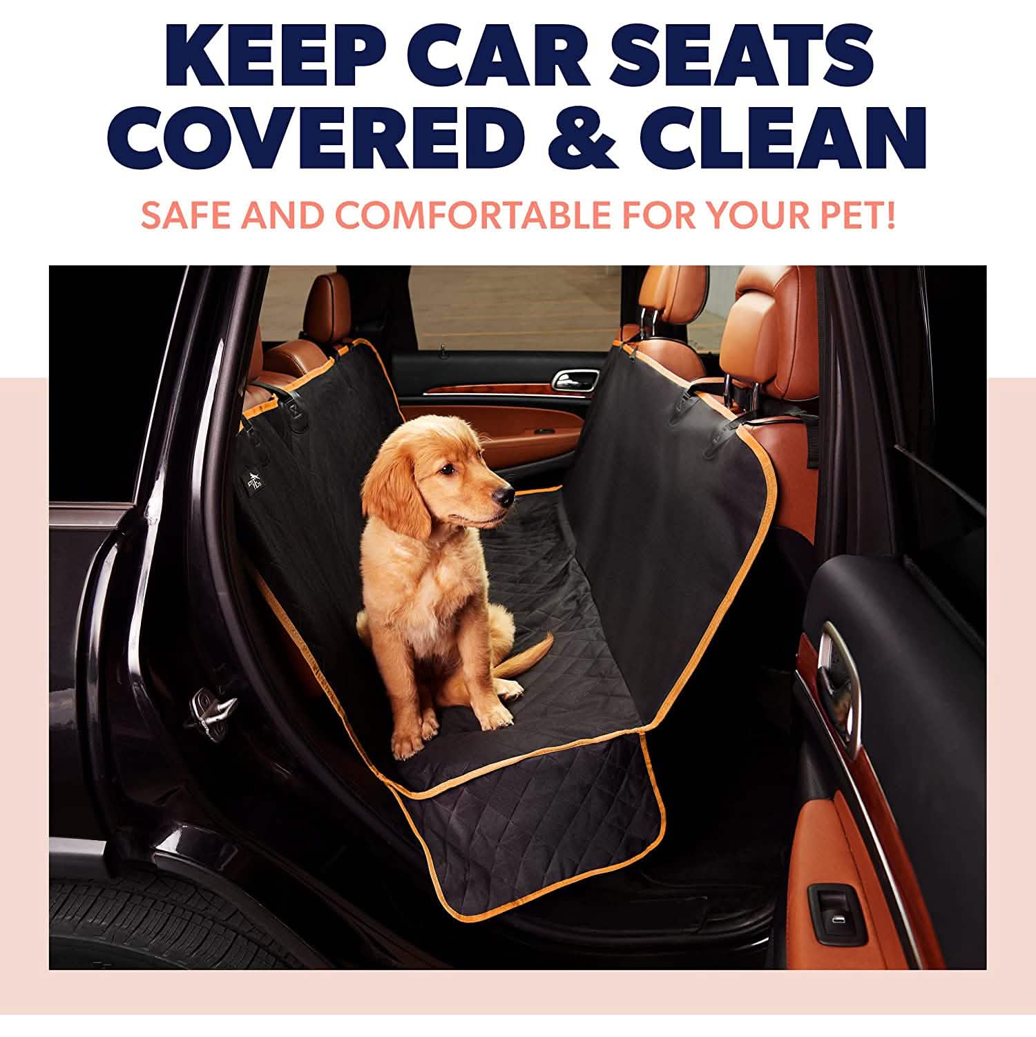 Housse de protection imperméable et antidérapante pour siège arrière de voiture, type hamac, pour chien