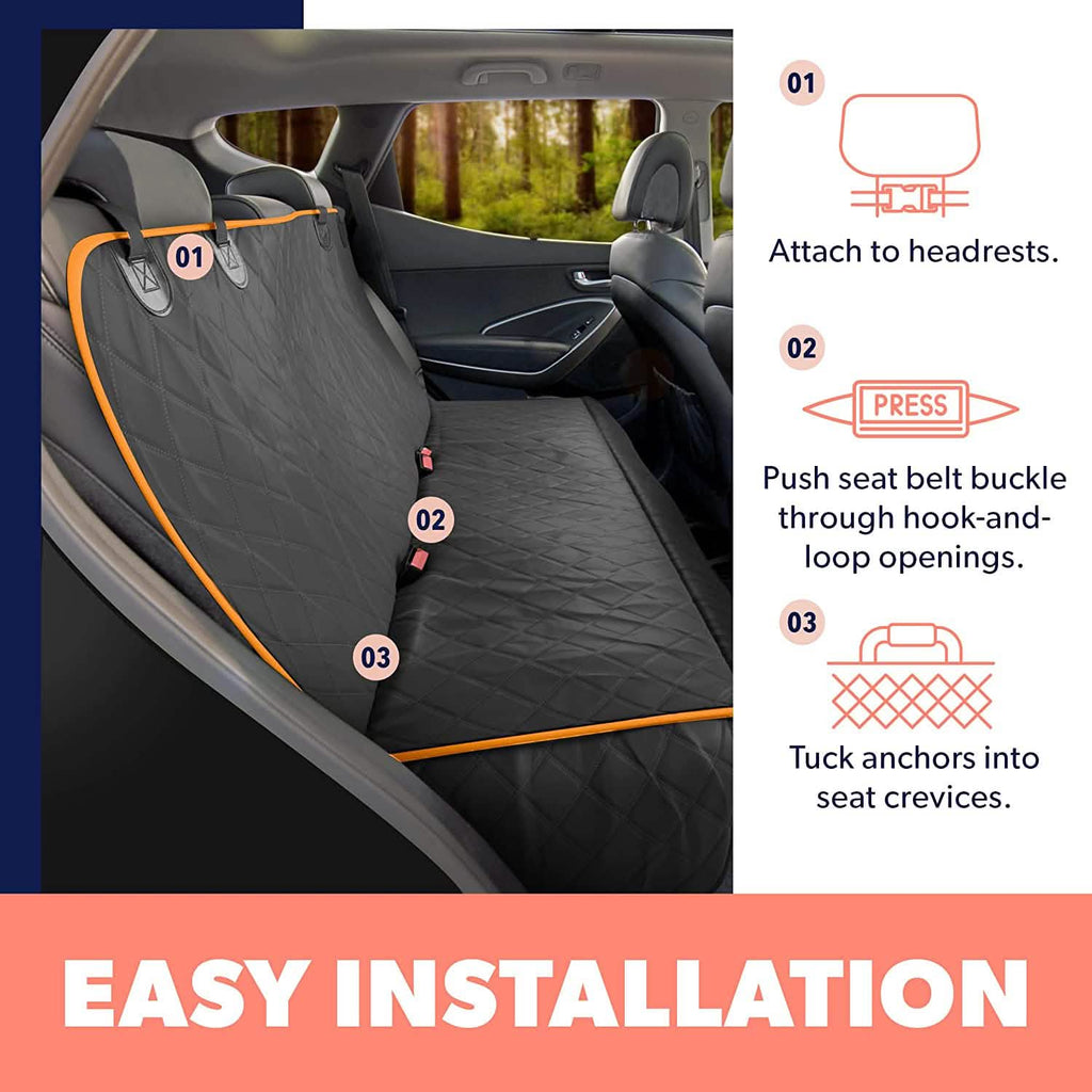 Housse de protection imperméable et antidérapante pour siège arrière de voiture, type hamac, pour chien