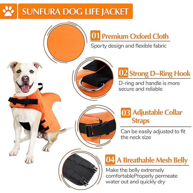 Maillot de bain pour chien avec aileron de requin