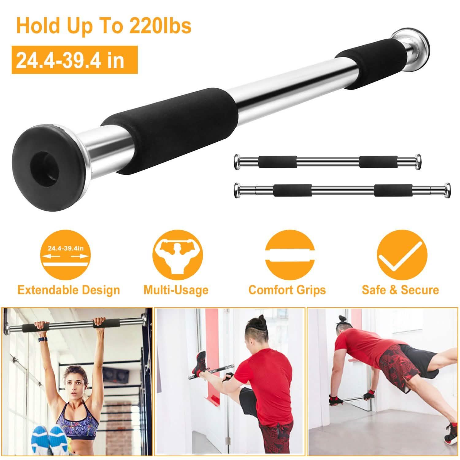 Barre de traction d'encadrement de porte pour exercice de gym