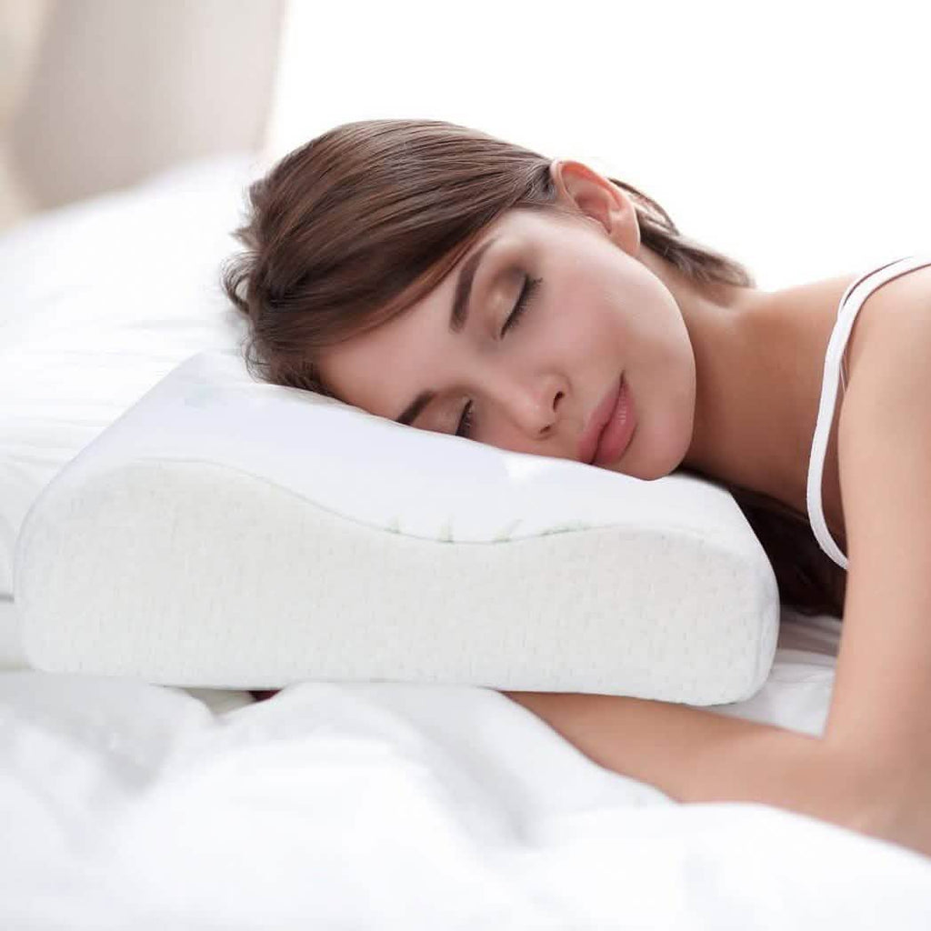 Oreiller en mousse à mémoire de forme profilé Dormire avec taie d'oreiller douce en bambou amovible