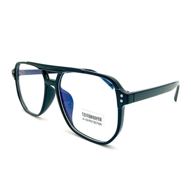 Monture de lunettes anti-lumière bleue à double faisceau pour femmes et hommes, verres anti-fatigue oculaire pour ordinateur, lecture, télévision, monture élégante, hommes et femmes, grande monture rétro, lunettes de myopie, monture miroir surdimensionnée