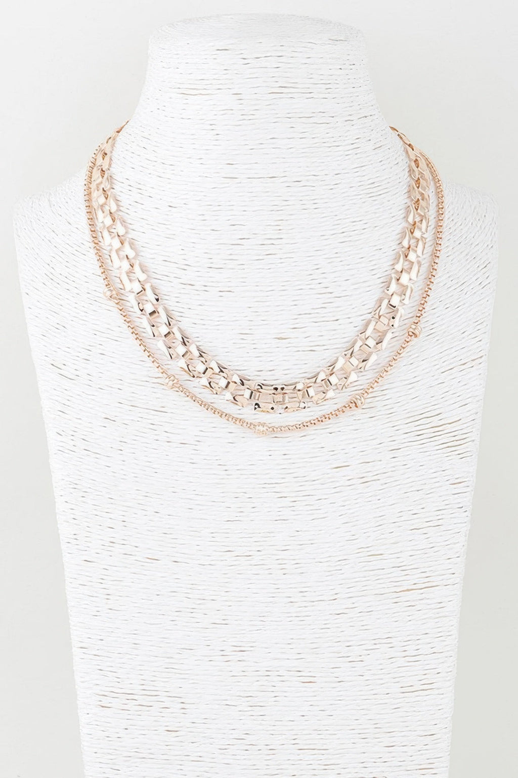 Collier double chaîne maille forçat