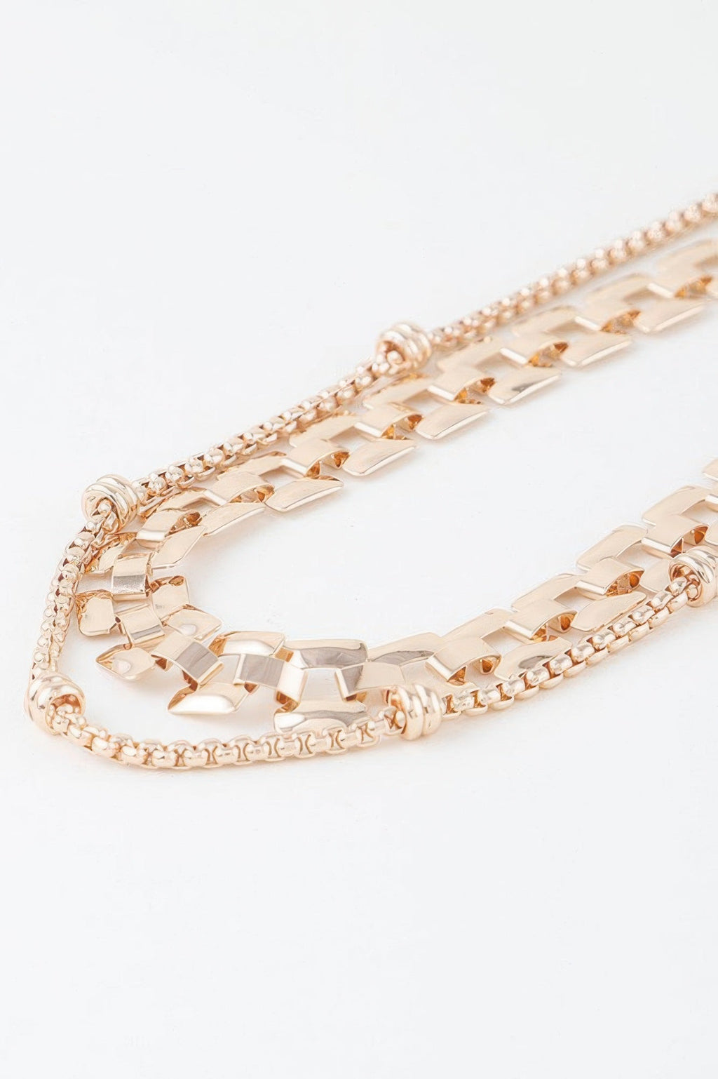 Collier double chaîne maille forçat