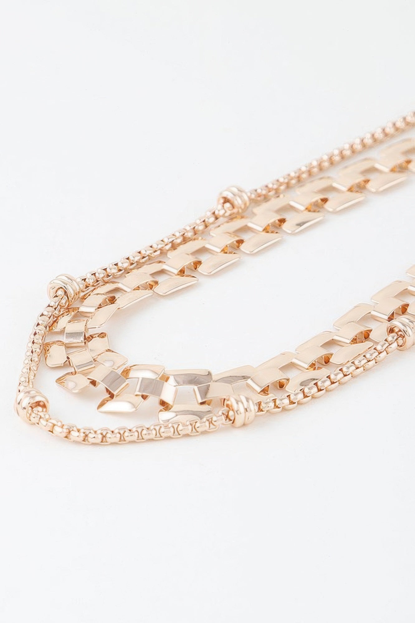 Collier double chaîne maille forçat