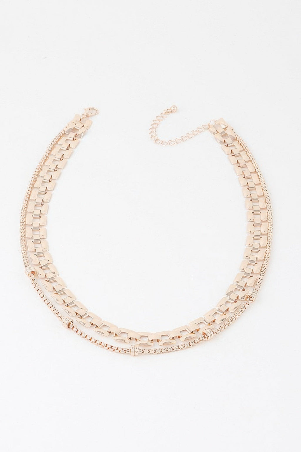 Collier double chaîne maille forçat