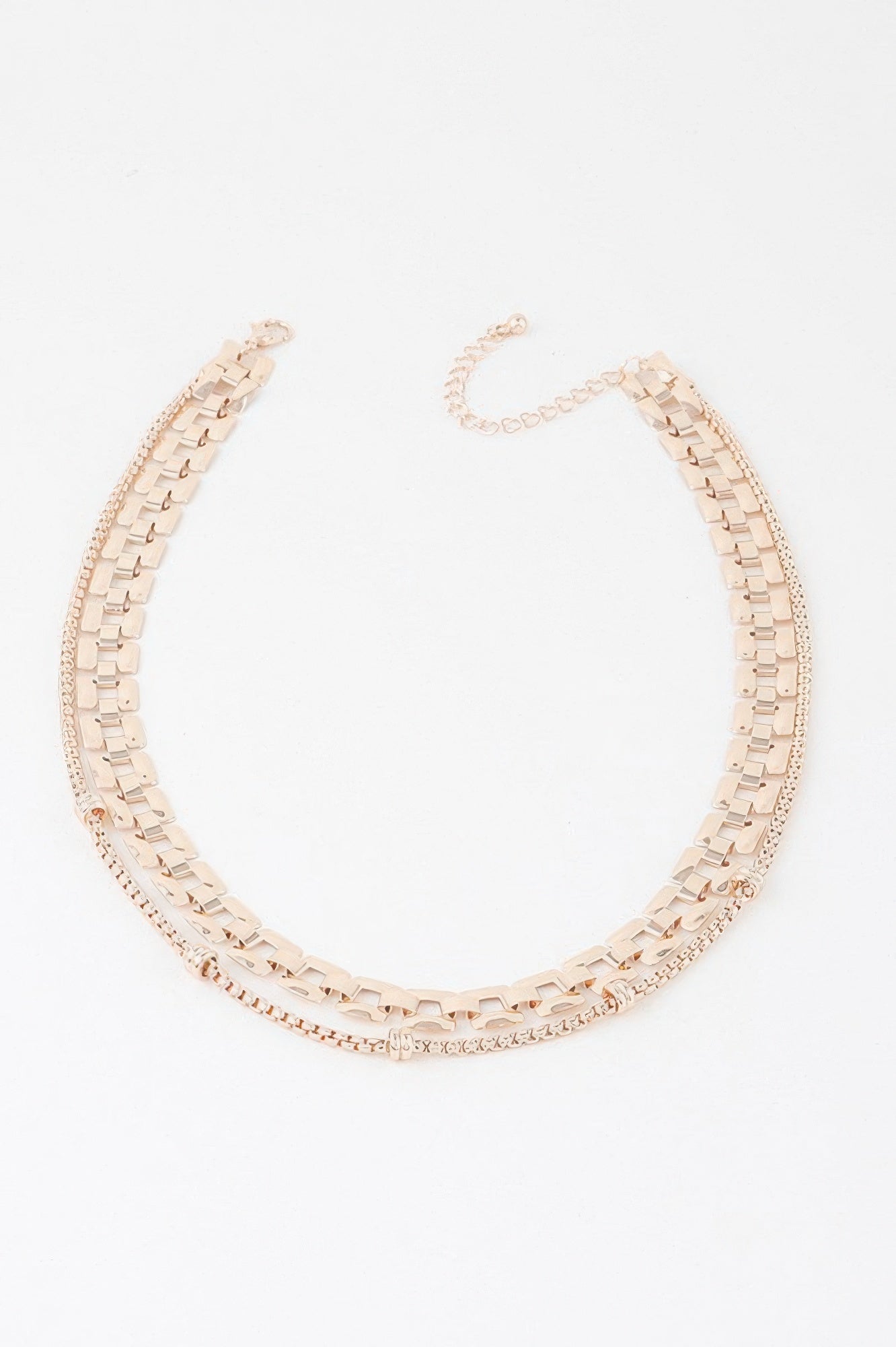 Collier double chaîne maille forçat