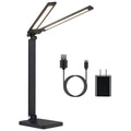 Lampe de bureau double avec chargeur sans fil et port USB