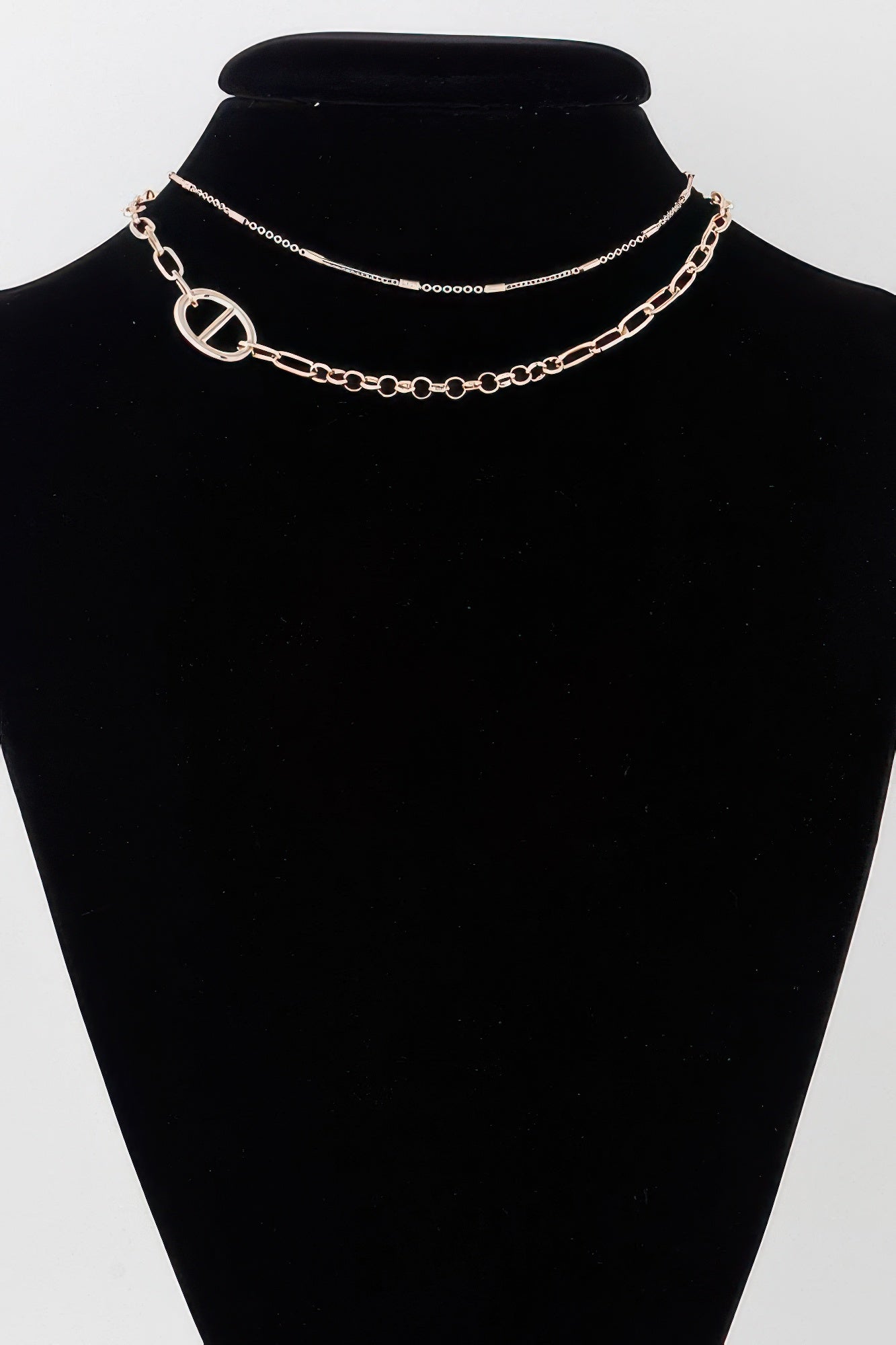 Collier ras du cou à double chaîne maillons