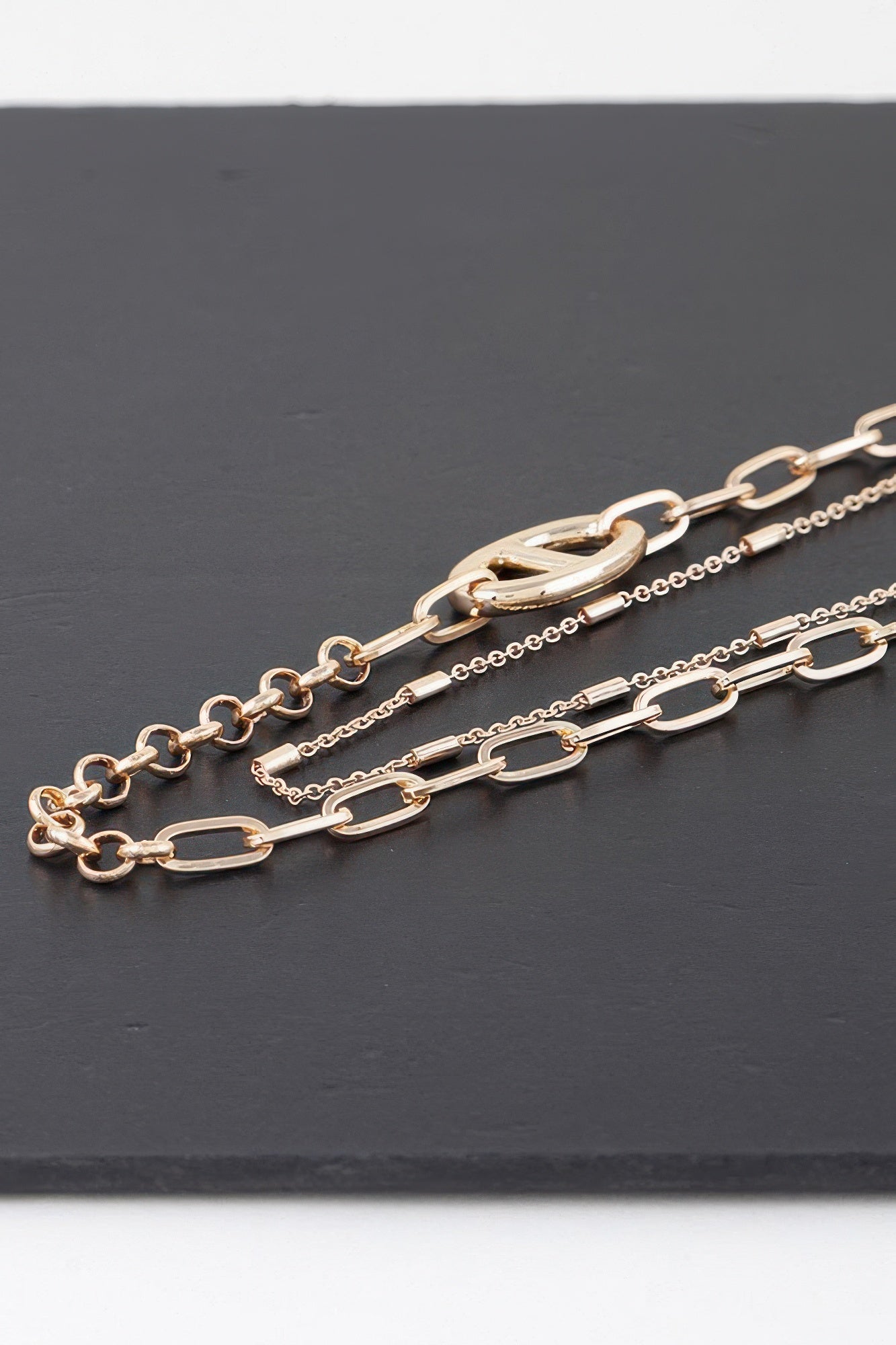 Collier ras du cou à double chaîne maillons