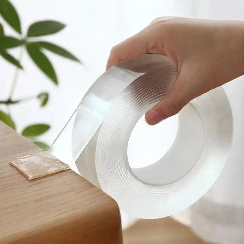 Ruban adhésif magique double face transparent réutilisable étanche facile à utiliser pour la maison Accessoires pratiques Rubans polyvalents