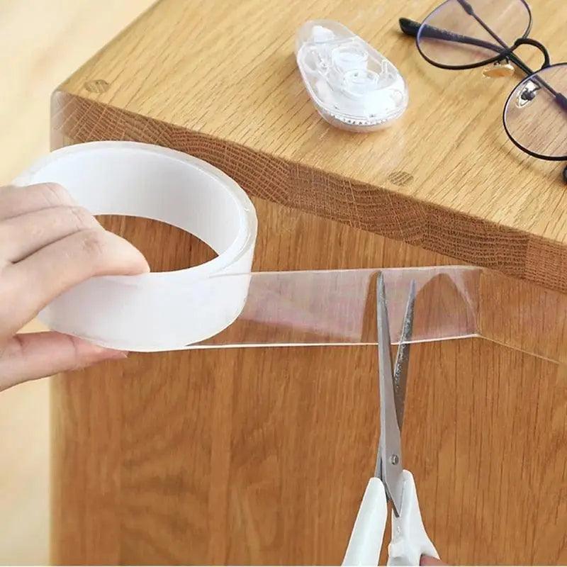 Ruban adhésif magique double face transparent réutilisable étanche facile à utiliser pour la maison Accessoires pratiques Rubans polyvalents