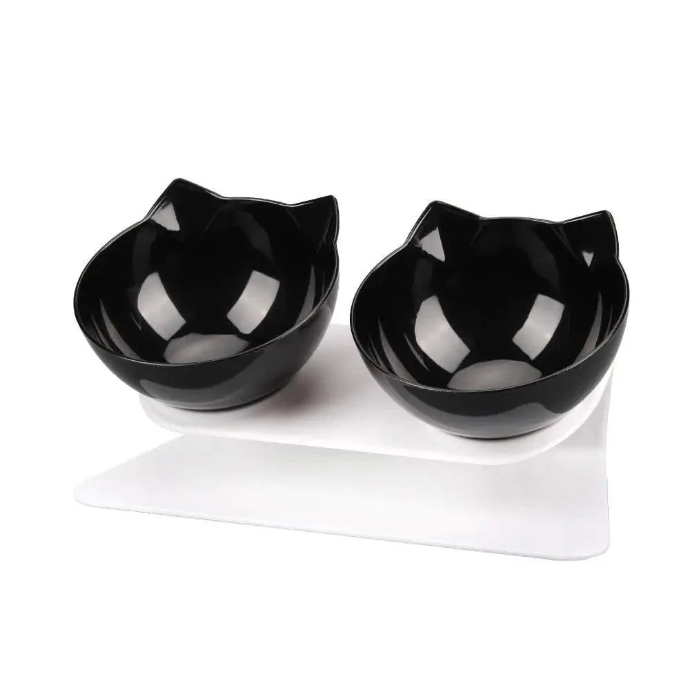 Gamelle Double Transparente Antidérapante Avec Protection Pour Chats Gamelle Moderne Pour Chaton Accessoires Pour Animaux De Compagnie