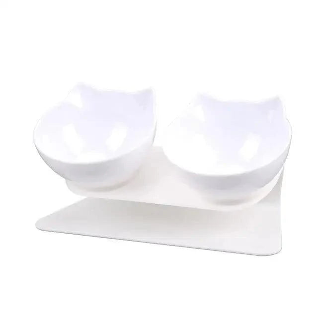 Gamelle Double Transparente Antidérapante Avec Protection Pour Chats Gamelle Moderne Pour Chaton Accessoires Pour Animaux De Compagnie