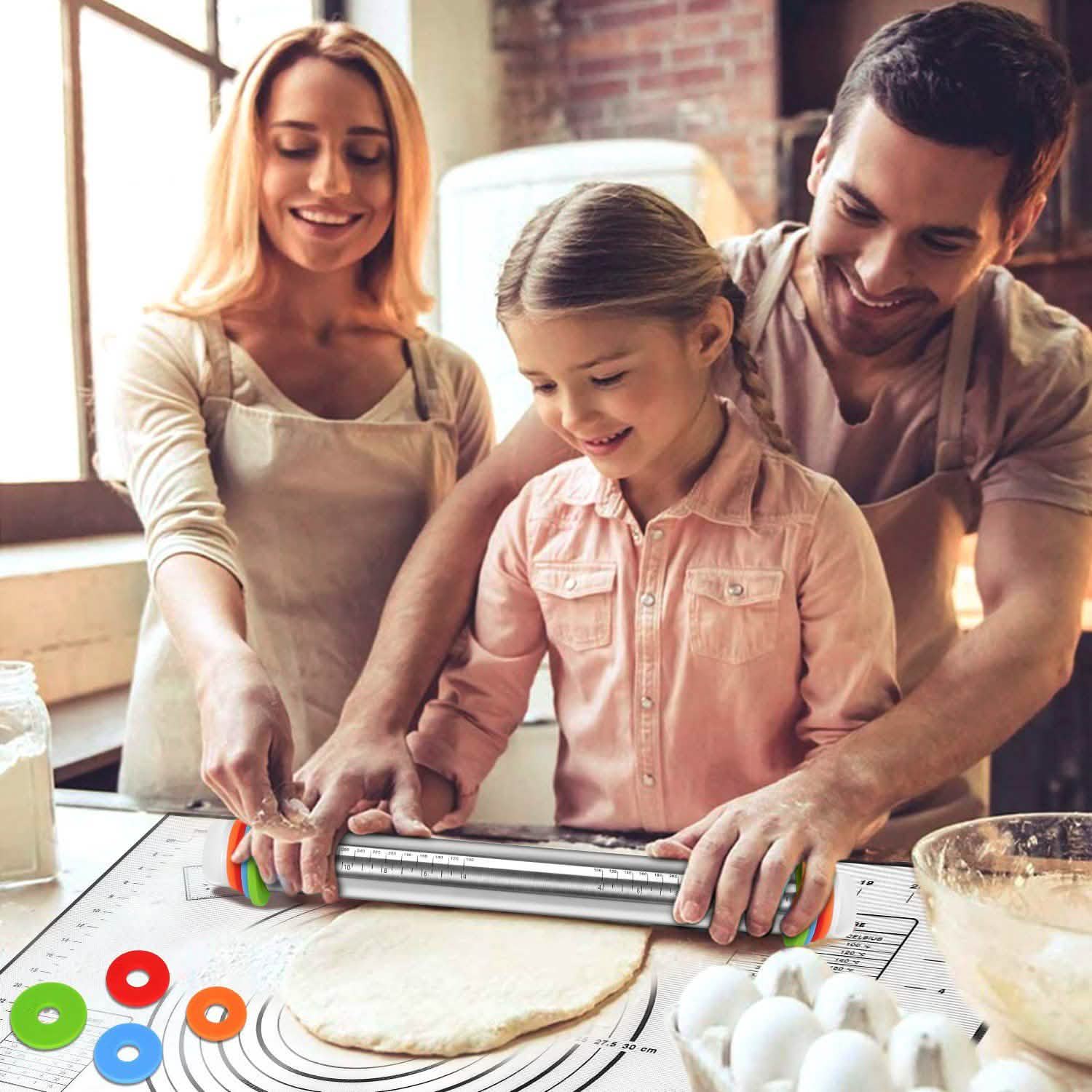 Rouleau à pâtisserie en acier inoxydable
