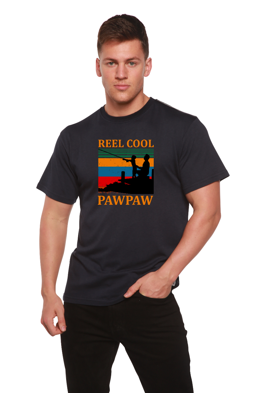 T-shirt imprimé à manches courtes en viscose de bambou et coton biologique Real Cool Pawpaw pour homme