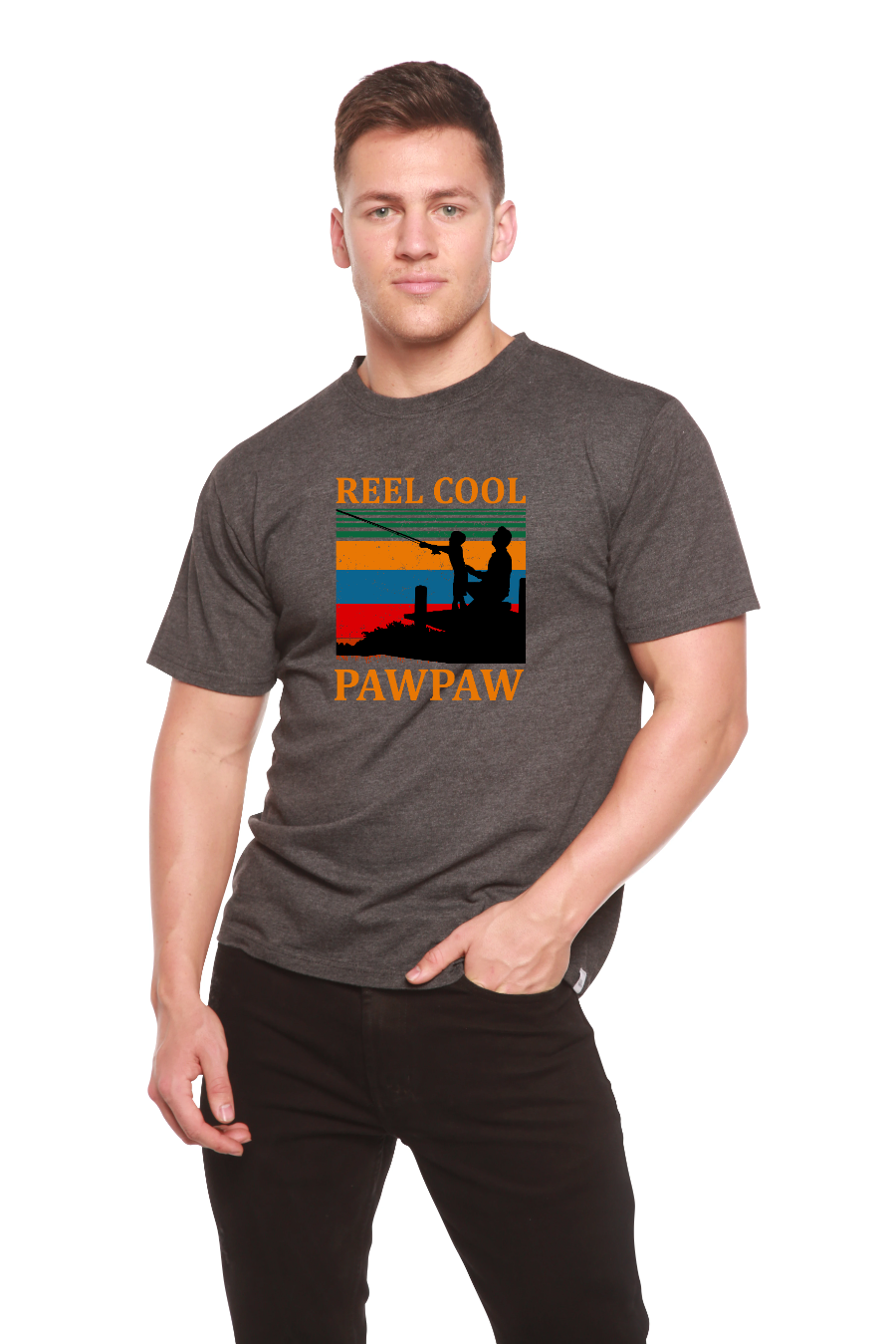 T-shirt imprimé à manches courtes en viscose de bambou et coton biologique Real Cool Pawpaw pour homme