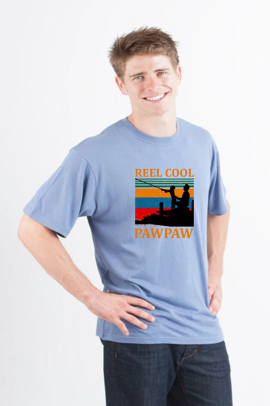 T-shirt imprimé à manches courtes en viscose de bambou et coton biologique Real Cool Pawpaw pour homme