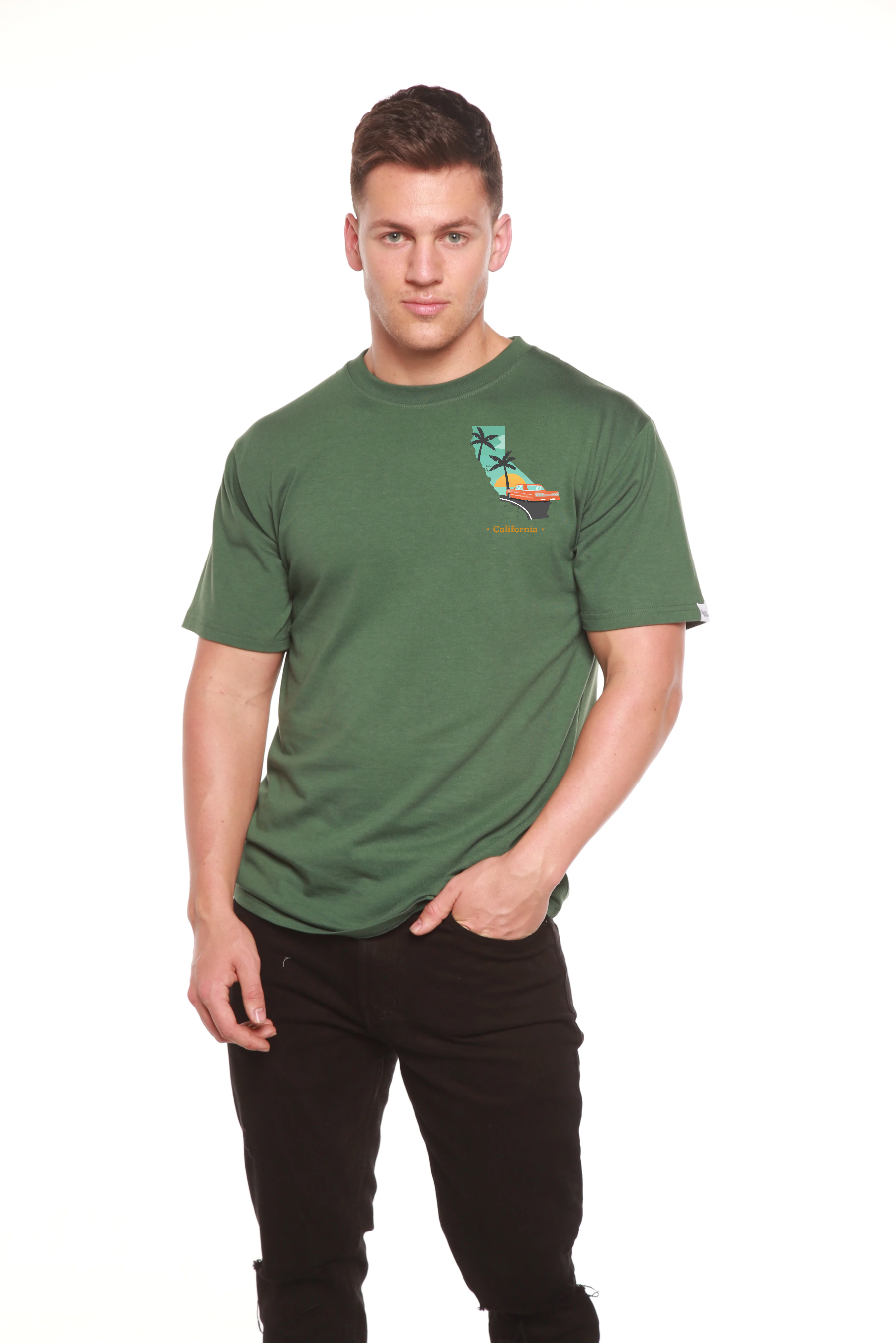 T-shirt graphique à manches courtes en bambou pour homme California