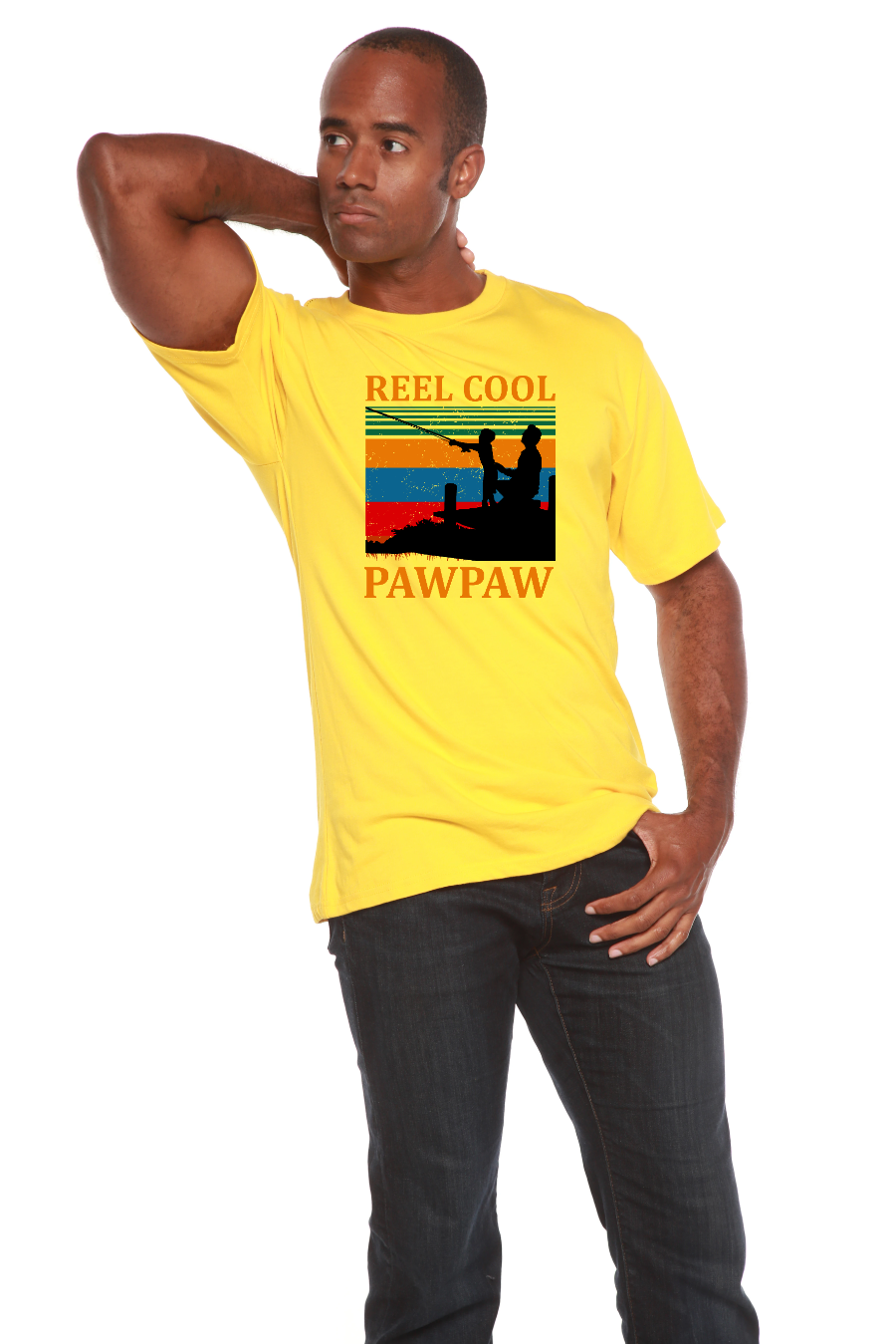 T-shirt imprimé à manches courtes en viscose de bambou et coton biologique Real Cool Pawpaw pour homme