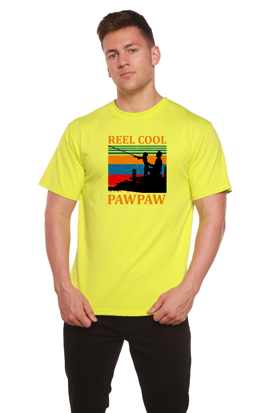 T-shirt imprimé à manches courtes en viscose de bambou et coton biologique Real Cool Pawpaw pour homme