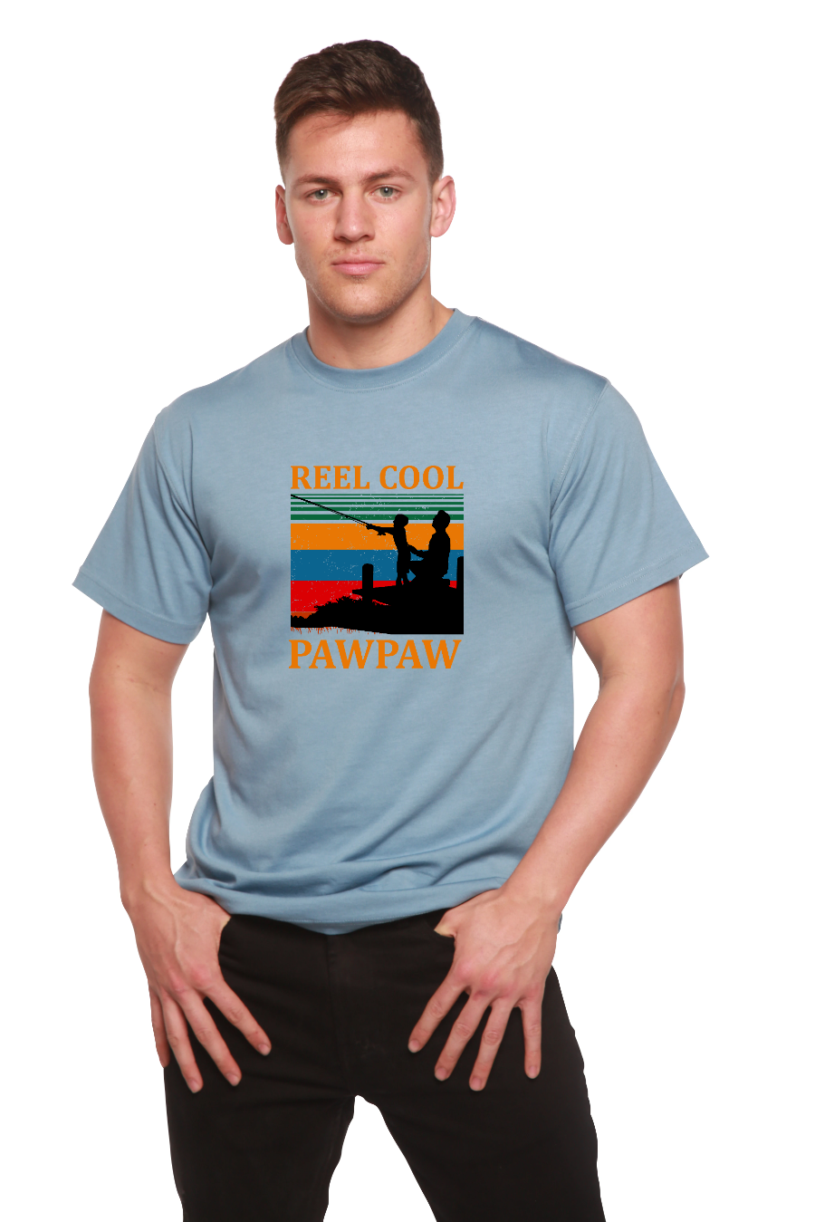 T-shirt imprimé à manches courtes en viscose de bambou et coton biologique Real Cool Pawpaw pour homme