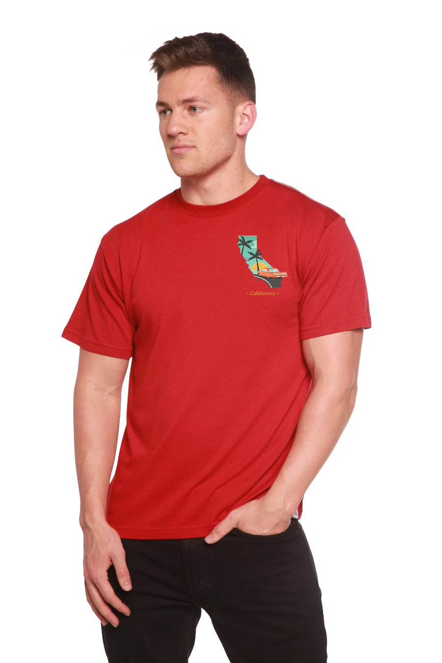 T-shirt graphique à manches courtes en bambou pour homme California