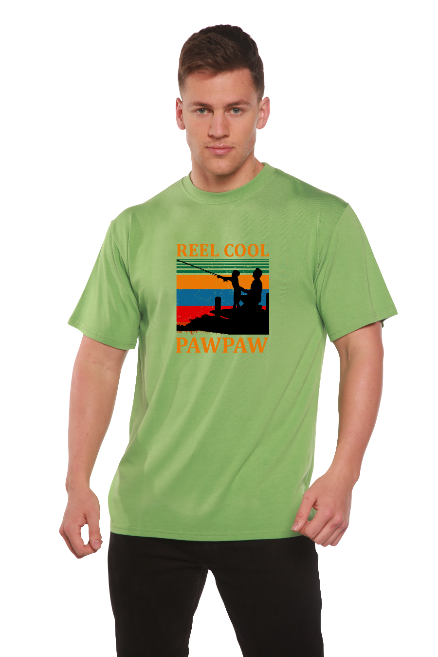 T-shirt imprimé à manches courtes en viscose de bambou et coton biologique Real Cool Pawpaw pour homme