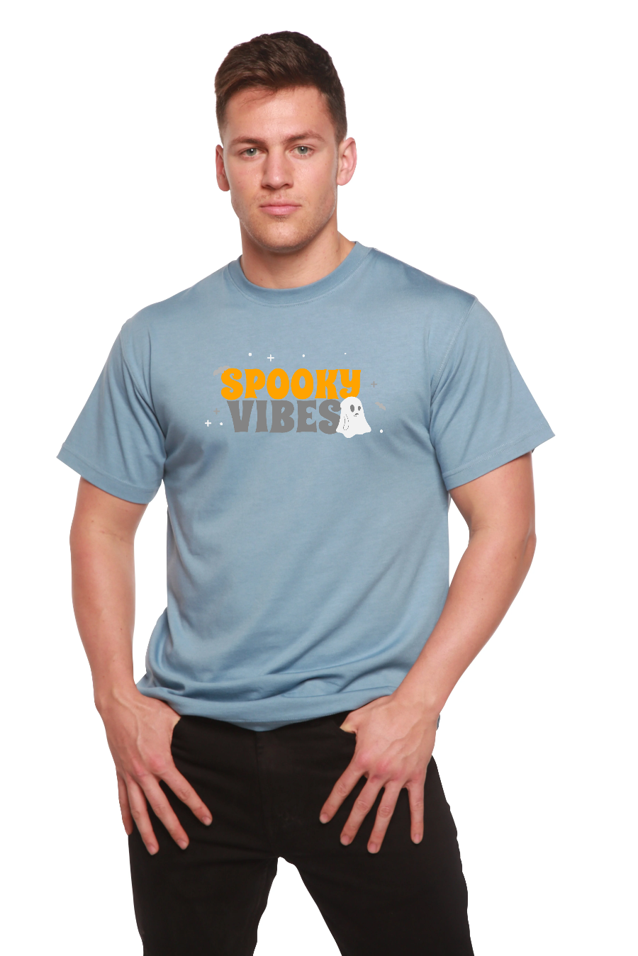 T-shirt à manches courtes imprimé Spooky Vibes en bambou, viscose et coton biologique