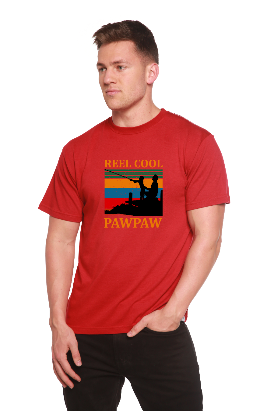 T-shirt imprimé à manches courtes en viscose de bambou et coton biologique Real Cool Pawpaw pour homme