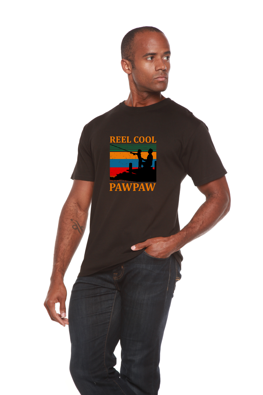 T-shirt imprimé à manches courtes en viscose de bambou et coton biologique Real Cool Pawpaw pour homme