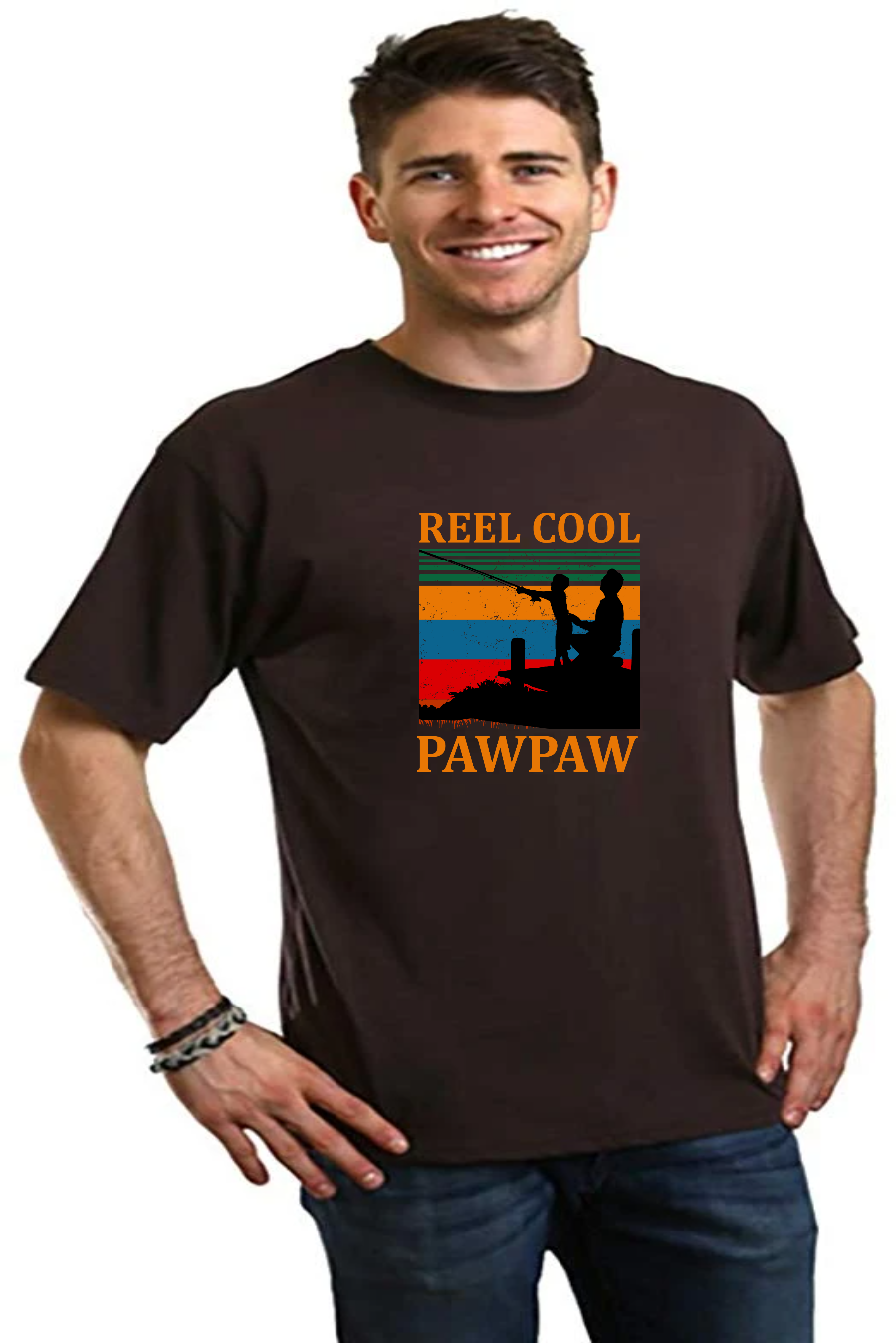 T-shirt imprimé à manches courtes en viscose de bambou et coton biologique Real Cool Pawpaw pour homme