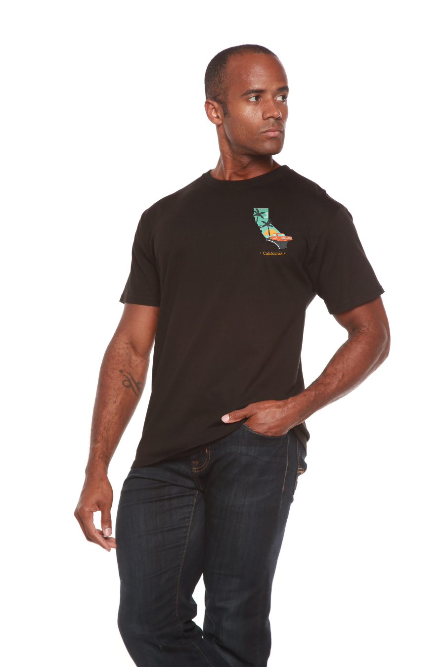 T-shirt graphique à manches courtes en bambou pour homme California