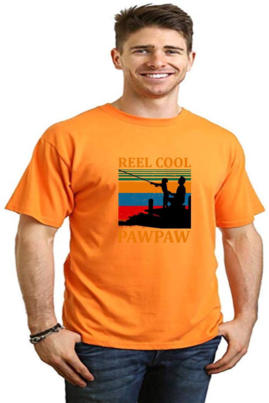 T-shirt imprimé à manches courtes en viscose de bambou et coton biologique Real Cool Pawpaw pour homme