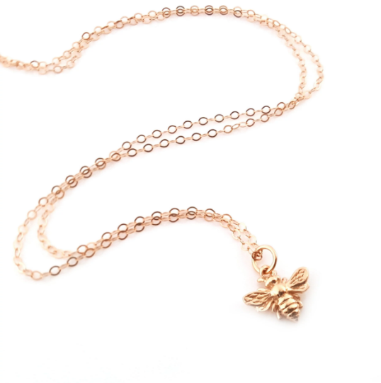 Collier Or Rose Abeille Bourdon - Bijoux Abeille - Cadeau pour Femme