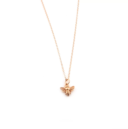 Collier Or Rose Abeille Bourdon - Bijoux Abeille - Cadeau pour Femme