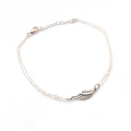Sterling Silver Angel Wing Bracelet - Double Strand Chain Bracelet - Sterling Silver Bracelet - Memorial Bracelet - Gift for Her