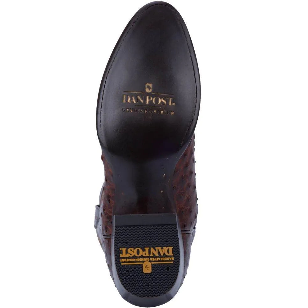 Bottes de cow-boy Dan Post Pershing en cuir d'autruche pour hommes