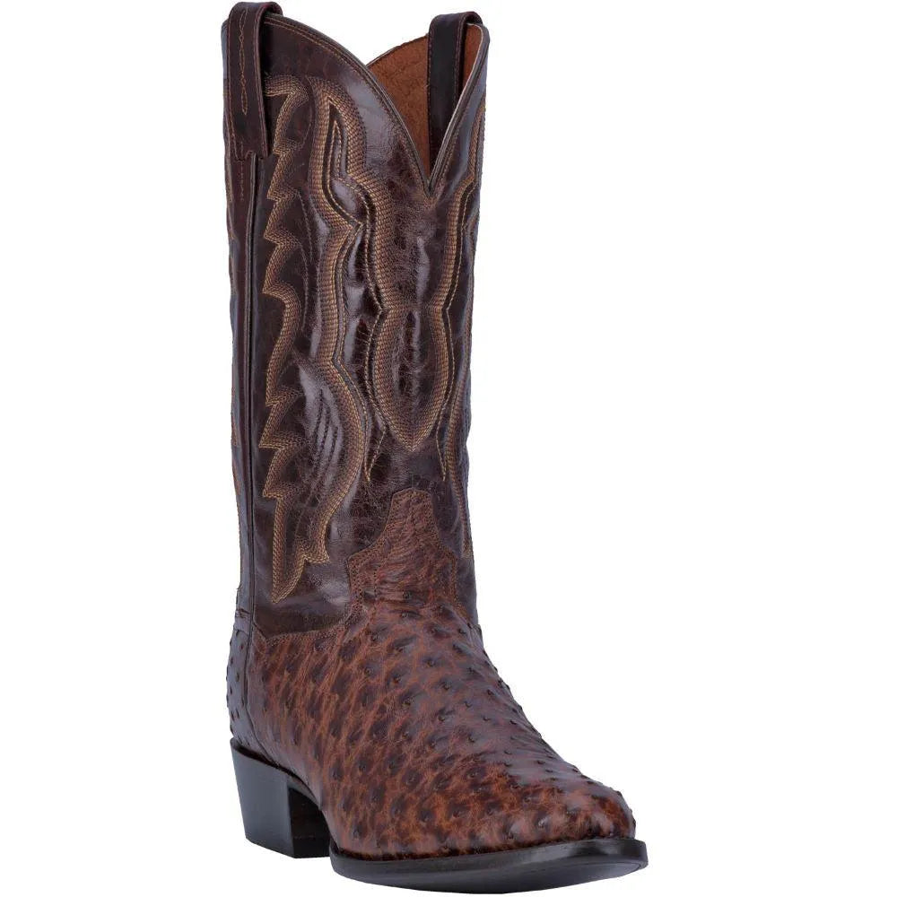 Bottes de cow-boy Dan Post Pershing en cuir d'autruche pour hommes