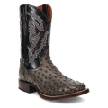 Dan Post Alamosa (Gris/Noir) - Bottes de cowboy en cuir d'autruche pour hommes