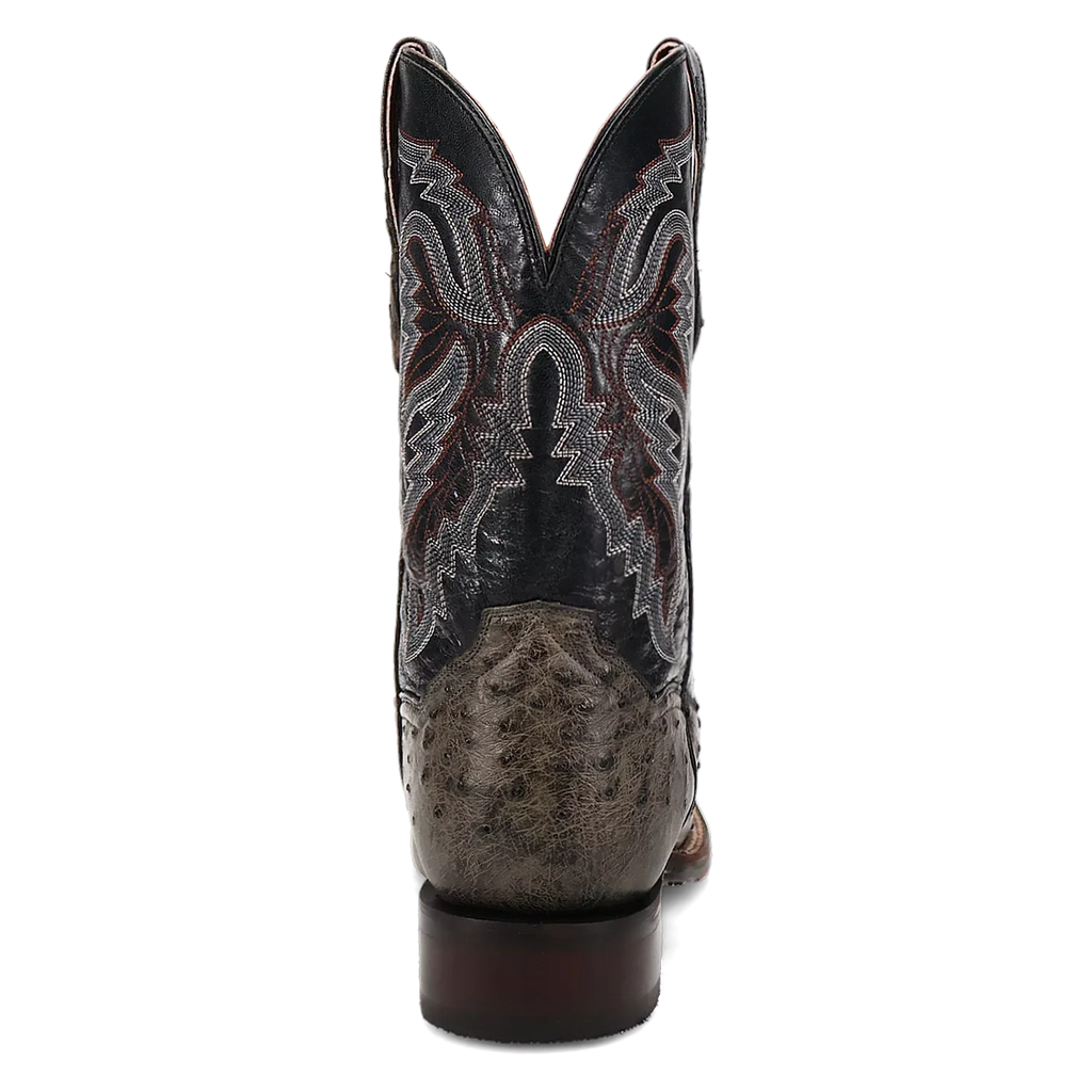 Dan Post Alamosa (Gris/Noir) - Bottes de cowboy en cuir d'autruche pour hommes