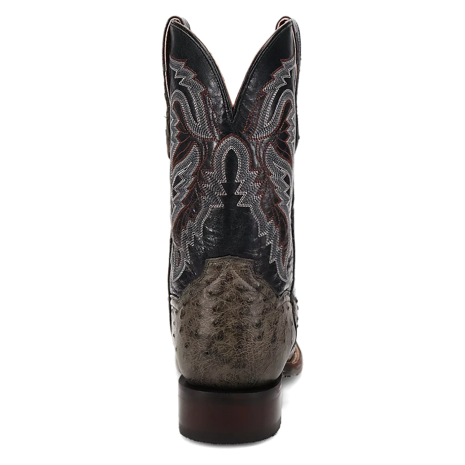 Dan Post Alamosa (Gris/Noir) - Bottes de cowboy en cuir d'autruche pour hommes